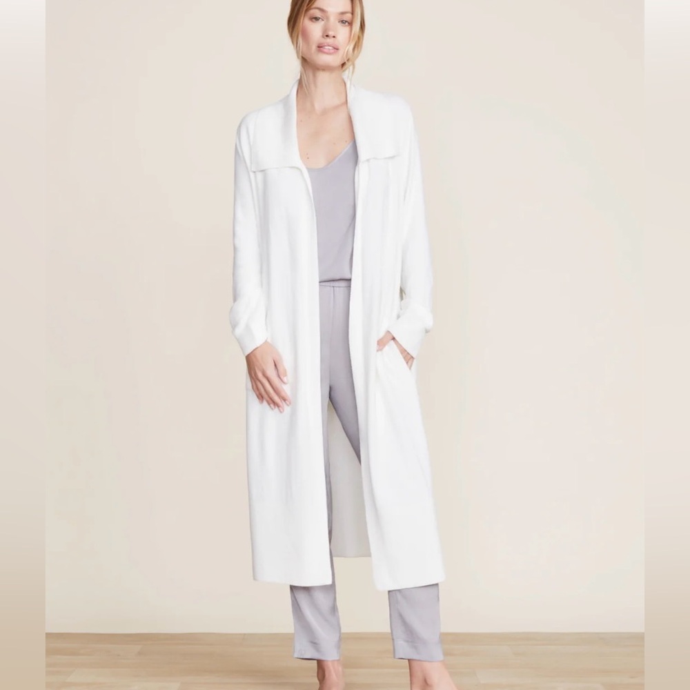 NWT Barefoot Dreams Cozy Chic Ultra Lite open front cardi in pearl - S